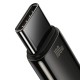 Кабель Baseus Tungsten Gold Fast Charging Data Cable USB to Type-C 100W 6A 1m Black CAWJ000001