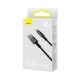 Кабель Baseus Tungsten Gold Fast Charging Data Cable USB to Type-C 100W 6A 1m Black CAWJ000001