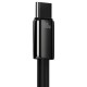 Кабель Baseus Tungsten Gold Fast Charging Data Cable USB to Type-C 100W 6A 1m Black CAWJ000001