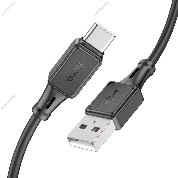 Кабель HOCO X101 Assistant silicone charging data cable USB to Type-C 3A 1m Black