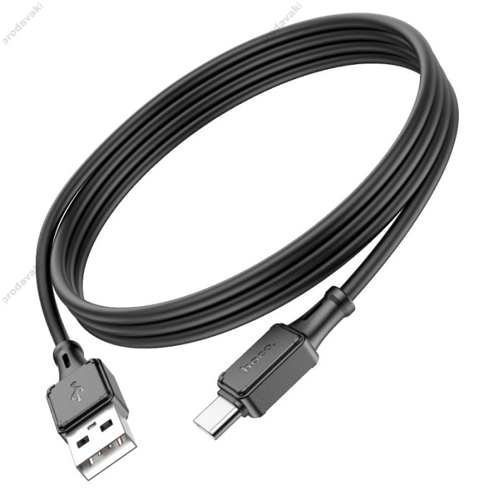Кабель HOCO X101 Assistant silicone charging data cable USB to Type-C 3A 1m Black