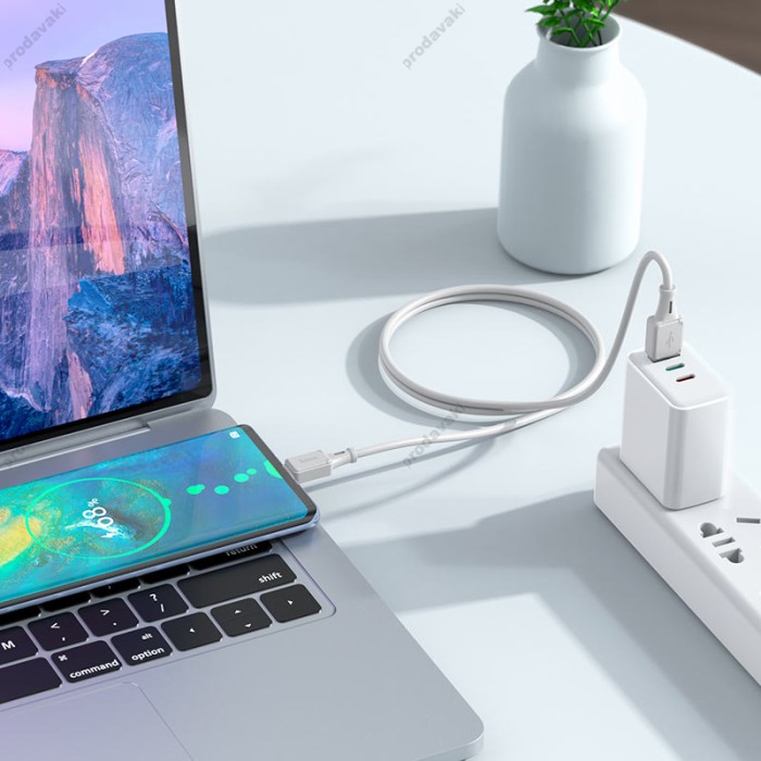 Кабель HOCO X101 Assistant silicone charging data cable USB to Type-C 3A 1m Grey