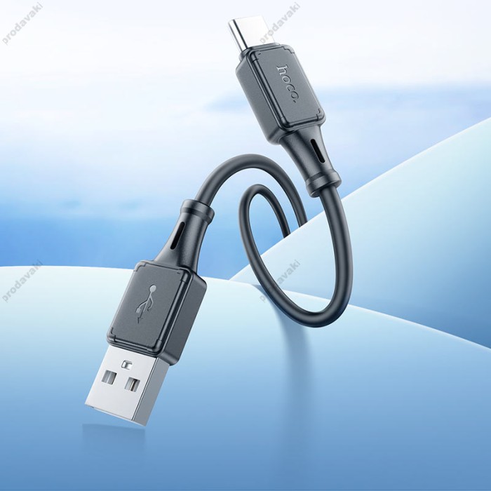 Кабель HOCO X101 Assistant silicone charging data cable USB to Type-C 3A 1m Black