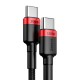Кабель Baseus Cafule flash Charging Data Cable Type-C to Type-C PD2.0 5A 100W 2m Black-Red CATKLF-AL91