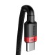 Кабель Baseus Cafule flash Charging Data Cable Type-C to Type-C PD2.0 5A 100W 2m Black-Red CATKLF-AL91