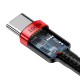 Кабель Baseus Cafule flash Charging Data Cable Type-C to Type-C PD2.0 5A 100W 2m Black-Red CATKLF-AL91