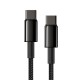 Кабель Baseus Tungsten Gold Fast Charging Data Cable Type-C to Type-C 100W 2m Black CATWJ-A01