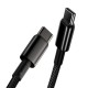 Кабель Baseus Tungsten Gold Fast Charging Data Cable Type-C to Type-C 100W 2m Black CATWJ-A01