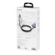 Кабель Baseus Tungsten Gold Fast Charging Data Cable Type-C to Type-C 100W 2m Black CATWJ-A01