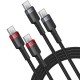 Кабель Baseus Cafule flash Charging Data Cable Type-C to Type-C 2шт 100W 1m Black-Red Black-Grey P10318306003-00