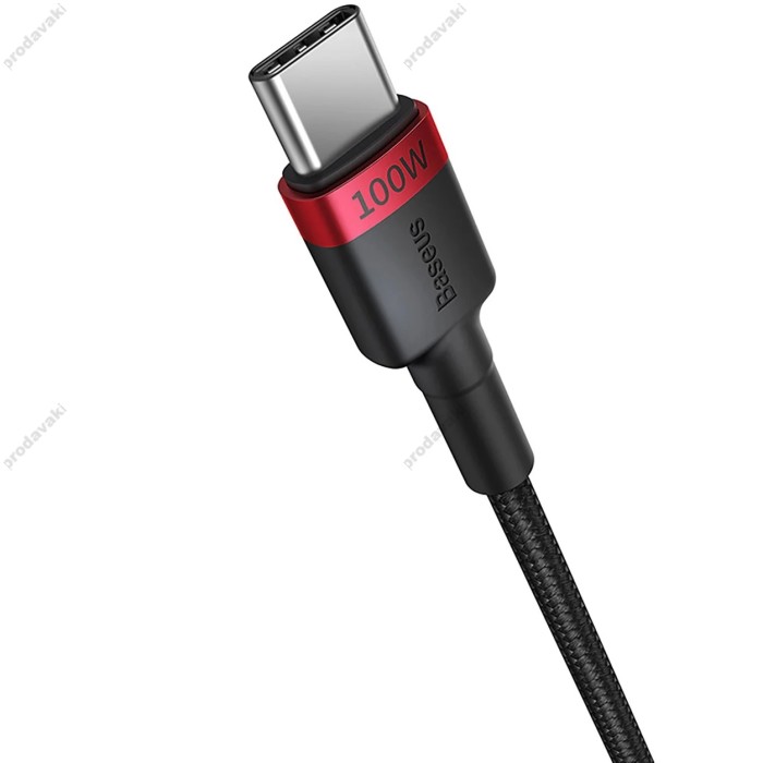 Кабель Baseus Cafule flash Charging Data Cable Type-C to Type-C 2шт 100W 1m Black-Red Black-Grey P10318306003-00