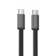 Кабель BOROFONE BX124 Peace charging data cable Type-C to Type-C 60W 3A 1m Black