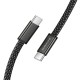 Кабель BOROFONE BX124 Peace charging data cable Type-C to Type-C 60W 3A 1m Black