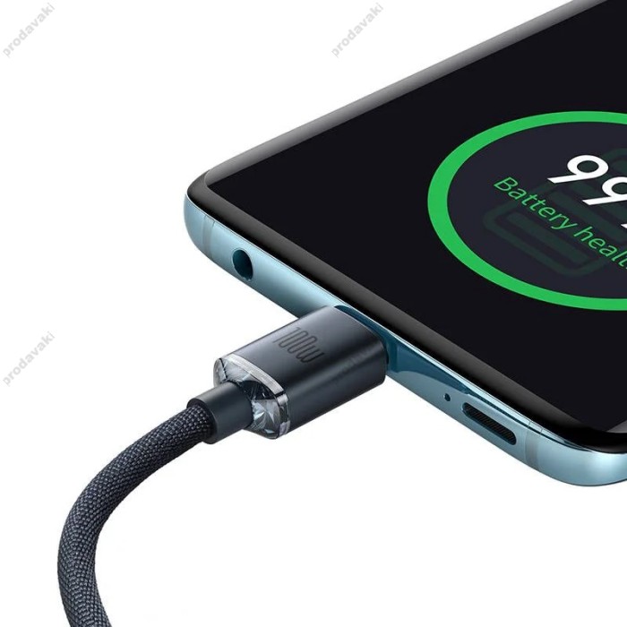 Кабель Baseus Crystal Shine Series Fast Charging Data Cable Type-C to Type-C 100W 5A 2m Black CAJY000601