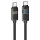 Кабель HOCO U137 Line charging data cable with display Type-C to Type-C 60W 3A 1.2m Black