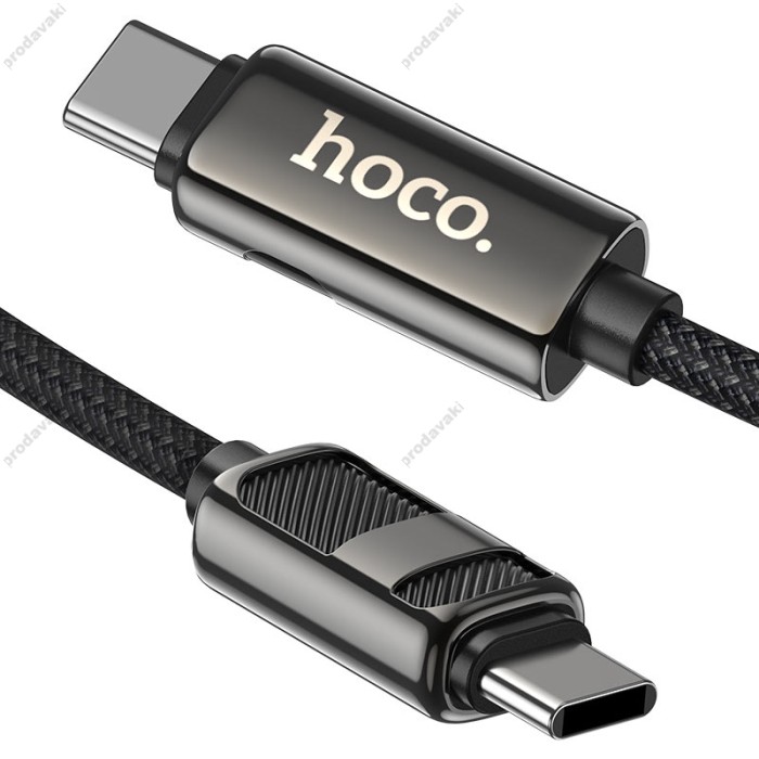 Кабель HOCO U137 Line charging data cable with display Type-C to Type-C 60W 3A 1.2m Black