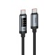 Кабель HOCO U148 Lord digital display charging data cable Type-C to Type-C 240W 5A 1.2m Black