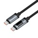 Кабель HOCO U148 Lord digital display charging data cable Type-C to Type-C 240W 5A 1.2m Black