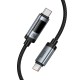 Кабель HOCO U148 Lord digital display charging data cable Type-C to Type-C 240W 5A 1.2m Black
