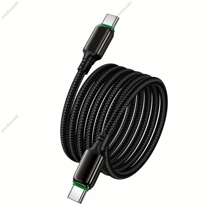Кабель HOCO X127 Exceed charging data cable Type-C to Type-C 60W 3A 1m Black