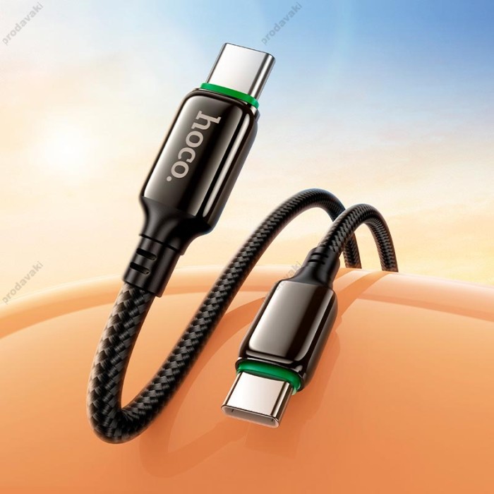 Кабель HOCO X127 Exceed charging data cable Type-C to Type-C 60W 3A 1m Black