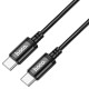 Кабель HOCO X89 Wind charging data cable Type-C to Type-C 60W 3A 1m Black