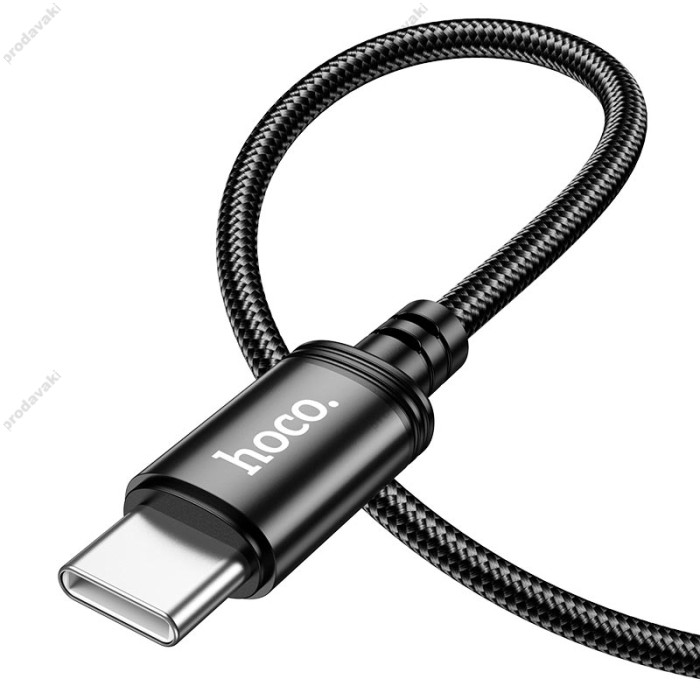 Кабель HOCO X89 Wind charging data cable Type-C to Type-C 60W 3A 1m Black