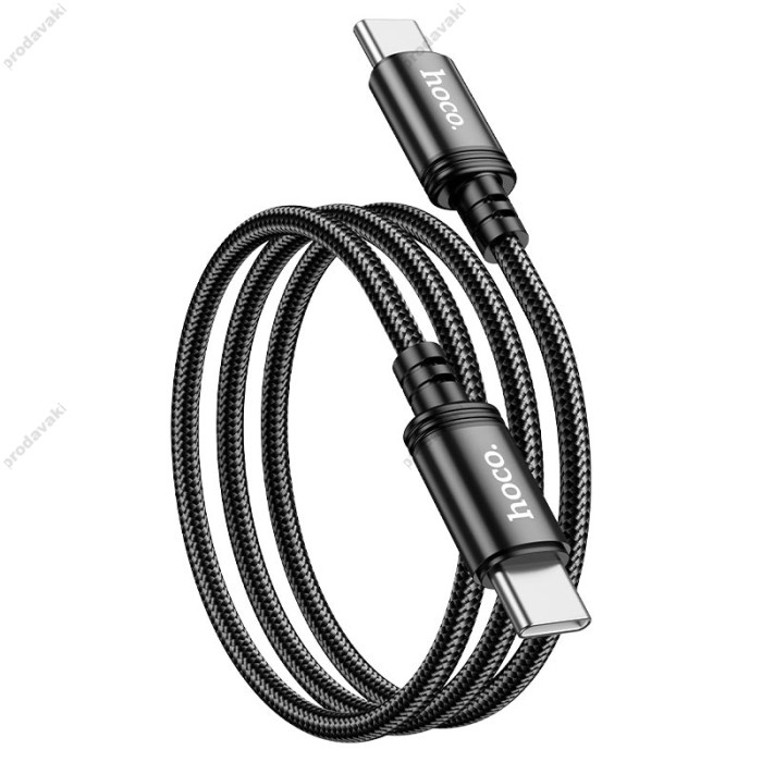 Кабель HOCO X89 Wind charging data cable Type-C to Type-C 60W 3A 1m Black