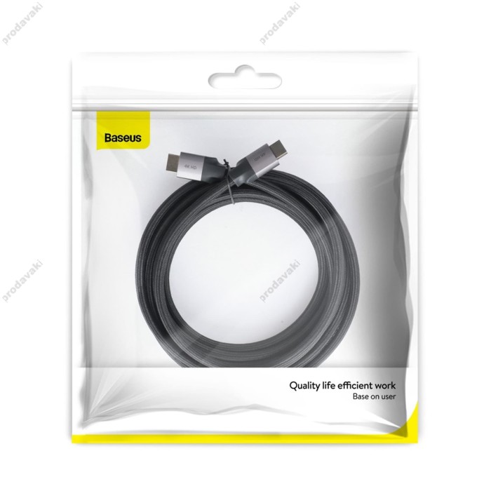 Кабель Baseus Enjoyment Series Male to Male HDMI to HDMI 2.0 4K 2m Black CAKSX-C0G