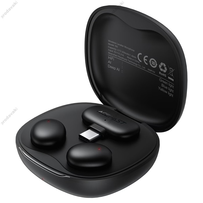 Бездротовий мікрофон ACEFAST R5 wireless lavalier microphone Type-C 2 мікрофона Black