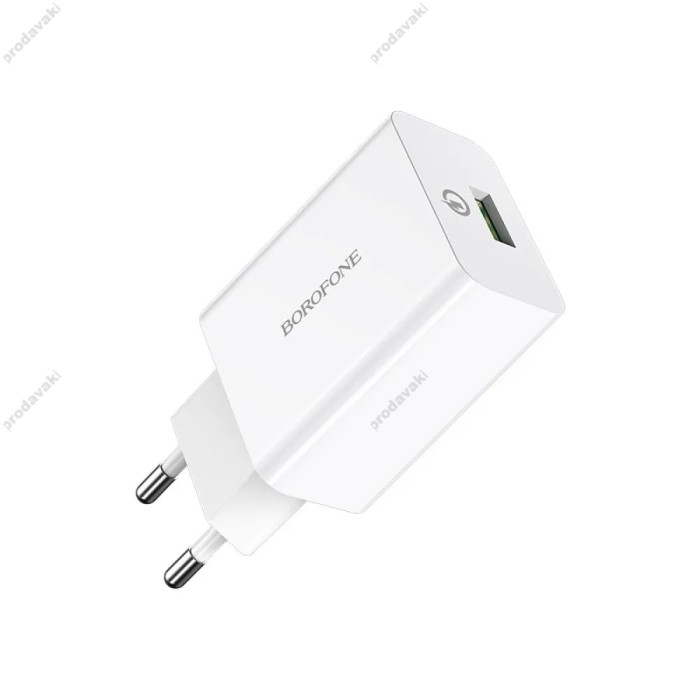Мережевий зарядний пристрій Borofone BA21A Long single port charger 18W White