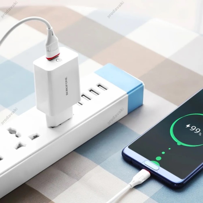 Мережевий зарядний пристрій Borofone BA21A Long single port charger 18W White