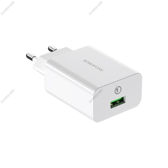 Мережевий зарядний пристрій Borofone BA21A Long single port charger Micro USB cable 18W White