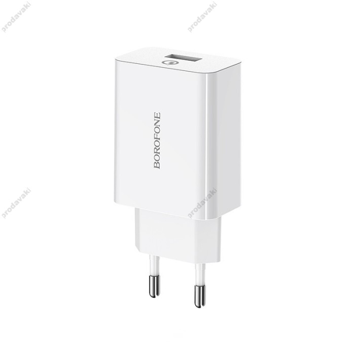 Мережевий зарядний пристрій Borofone BA21A Long single port charger 18W White