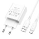 Мережевий зарядний пристрій Borofone BA74A Aspirer single port charger Type-C cable 10.5W White
