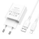 Мережевий зарядний пристрій Borofone BA74A Aspirer single port charger Lightning cable 10.5W White