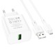 Мережевий зарядний пристрій Borofone BA72A Spring single port charger Micro USB cable 18W White