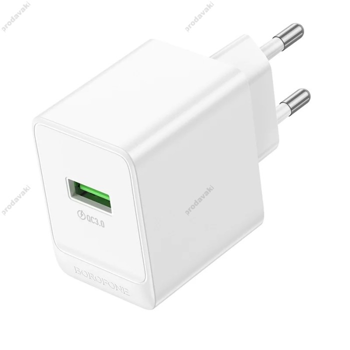 Мережевий зарядний пристрій Borofone BAS12A Erudite single port charger Micro USB cable 18W White