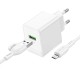 Мережевий зарядний пристрій Borofone BAS12A Erudite single port charger Micro USB cable 18W White