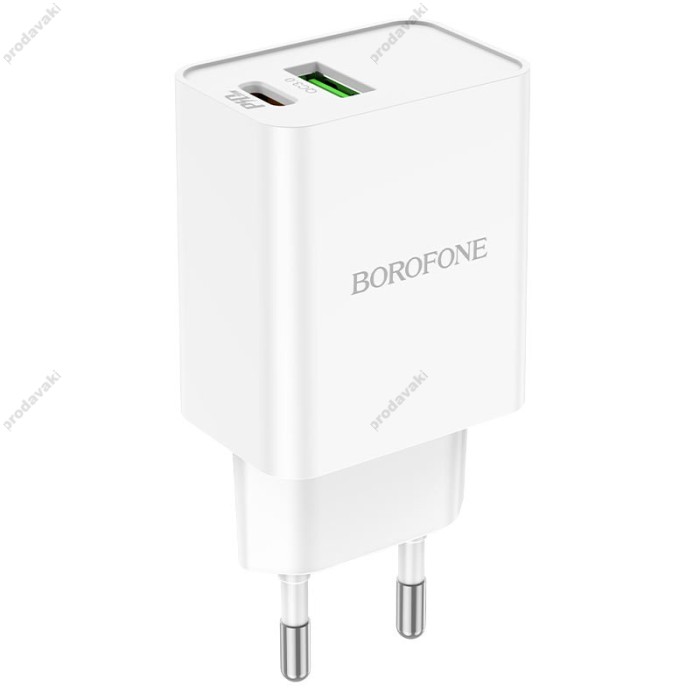 Мережевий зарядний пристрій Borofone BA69A Resource charger Lightning cable 20W White