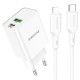 Мережевий зарядний пристрій Borofone BA69A Resource charger Lightning cable 20W White