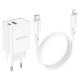 Мережевий зарядний пристрій Borofone BA69A Resource charger Lightning cable 20W White