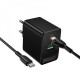Мережевий зарядний пристрій Borofone BAS17A Erudite GaN charger Type-C cable 65W Black