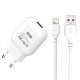 Мережевий зарядний пристрій XO L37 Home charger Lightning cable 10.5W White