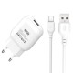 Мережевий зарядний пристрій XO L37 Home charger Micro USB cable 10.5W White