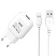 Мережевий зарядний пристрій XO L37 Home charger Type-C cable 10.5W White