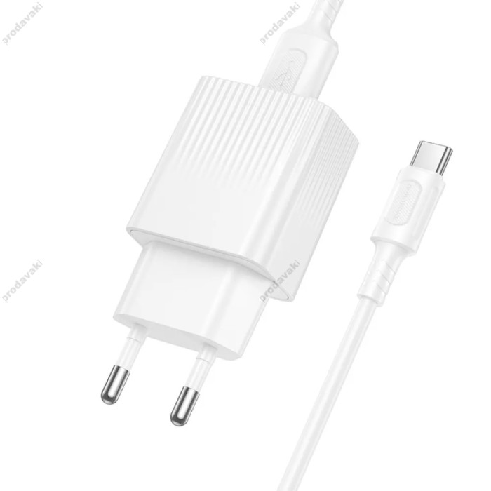 Мережевий зарядний пристрій Borofone BAS71A Source single port charger Type-C cable 10.5W White