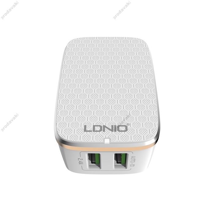 Мережевий зарядний пристрій LDNIO A2204 Home Charger Lightning cable 12W White