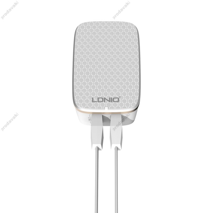 Мережевий зарядний пристрій LDNIO A2204 Home Charger Lightning cable 12W White