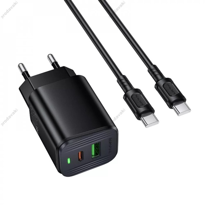 Мережевий зарядний пристрій Borofone BAS85A Star charger Type-C cable 30W Black